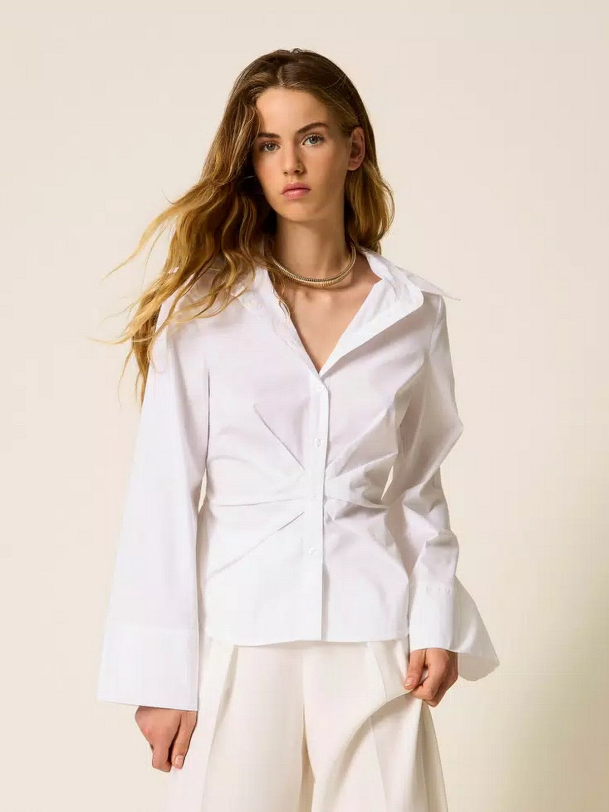 TWINSET Camicia Donna STRETCH POPLIN 252TF2070 00001 BIANCO OTTICO