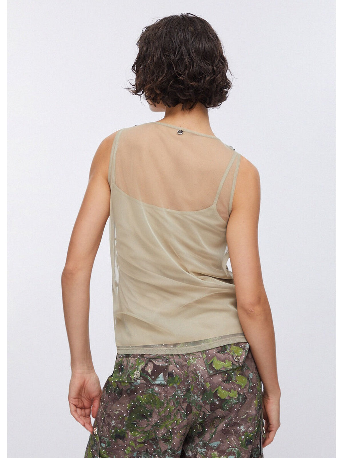 LIU JO WHITE Top Donna  WA6310J3860 P9240 Dk.olive embroiderie