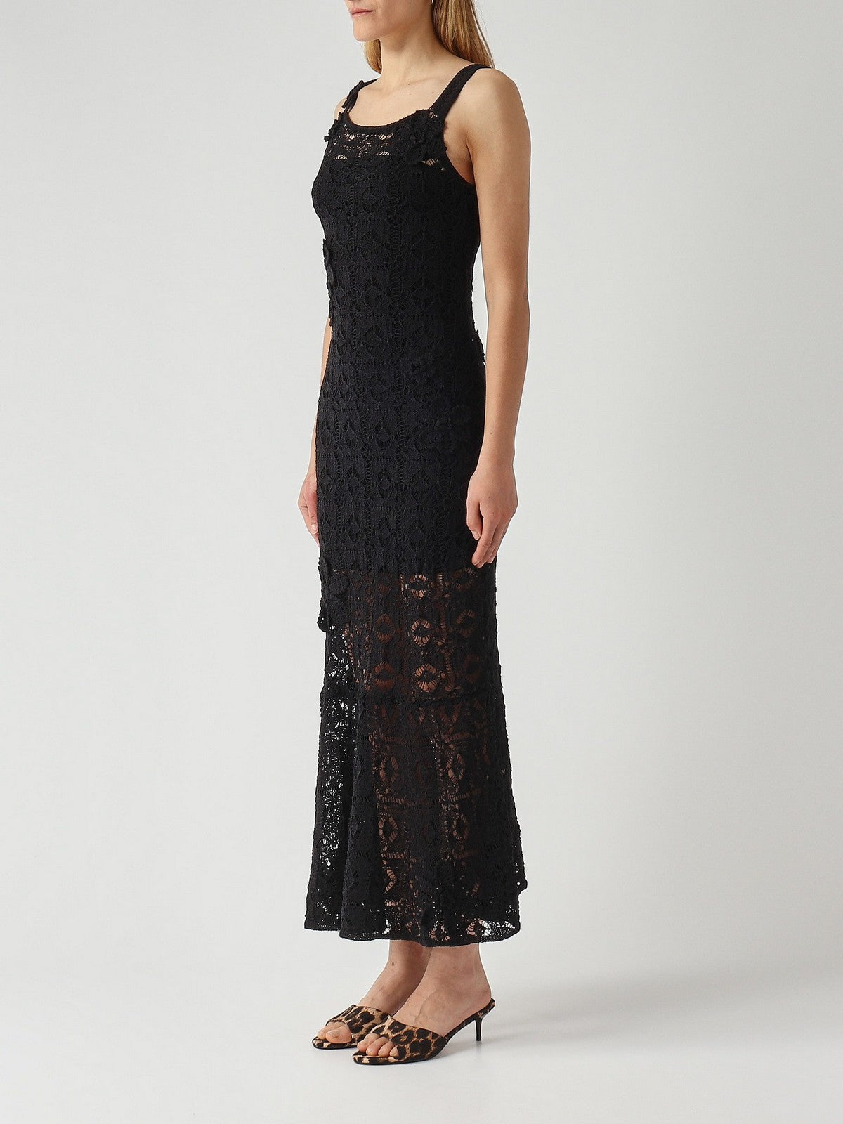 PINKO Abito Donna JUNCUS ABITO CROCHET SEWON FLO 106862-A3B8 Z99 NERO LIMOUSINE