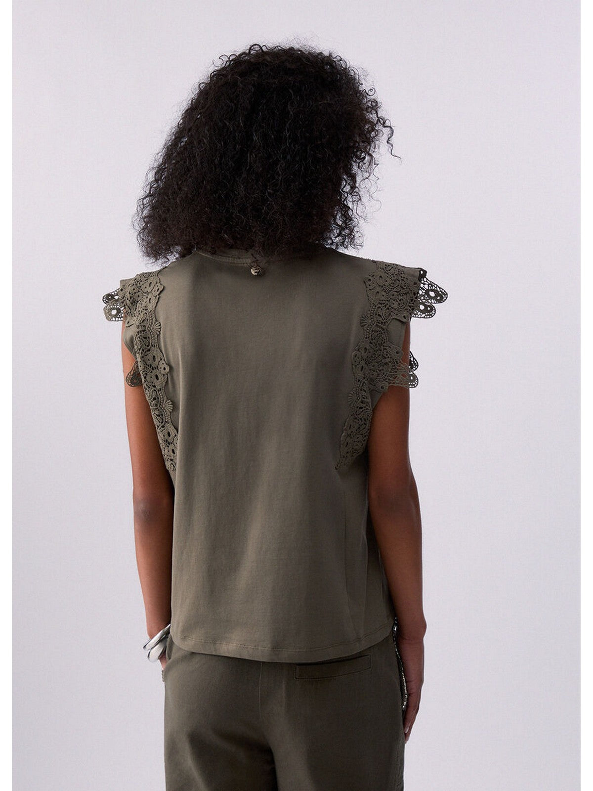 LIU JO WHITE T-shirt Donna  WA6311J3885 90822 DARK OLIVE