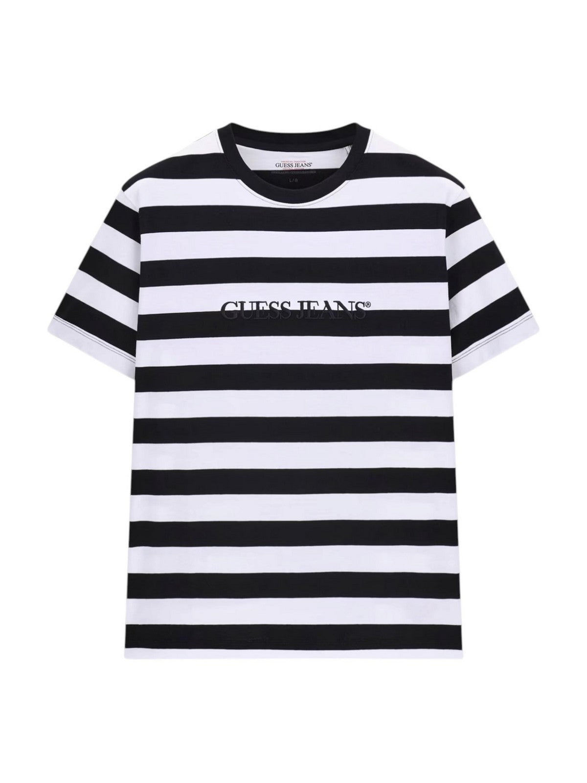 GUESS T-shirt Uomo GJ SS CN REG STRIPED YD TEE M4YI84 K9XF1 S052 WHITE AND BLACK STRI