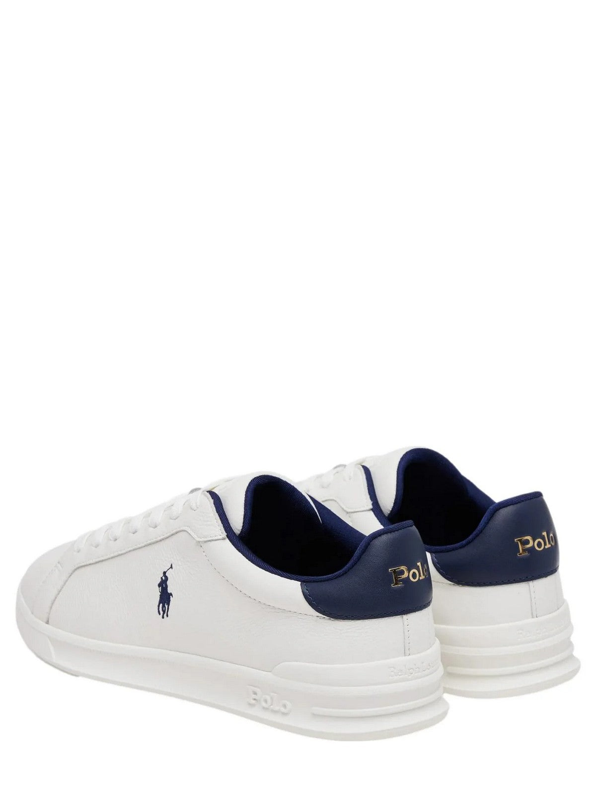POLO RALPH LAUREN Sneaker Uomo HRT CRT II-SNEAKERS-LOW TOP LACE 809968172 001 DECKWASH WHITE/NAVY