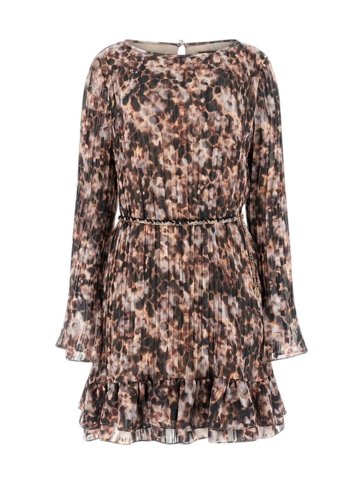 GUESS Abito Donna LS ILENIA PLEAT DRESS W6RK37 WJ712 PM66 SAFARI BLOOM PRINT