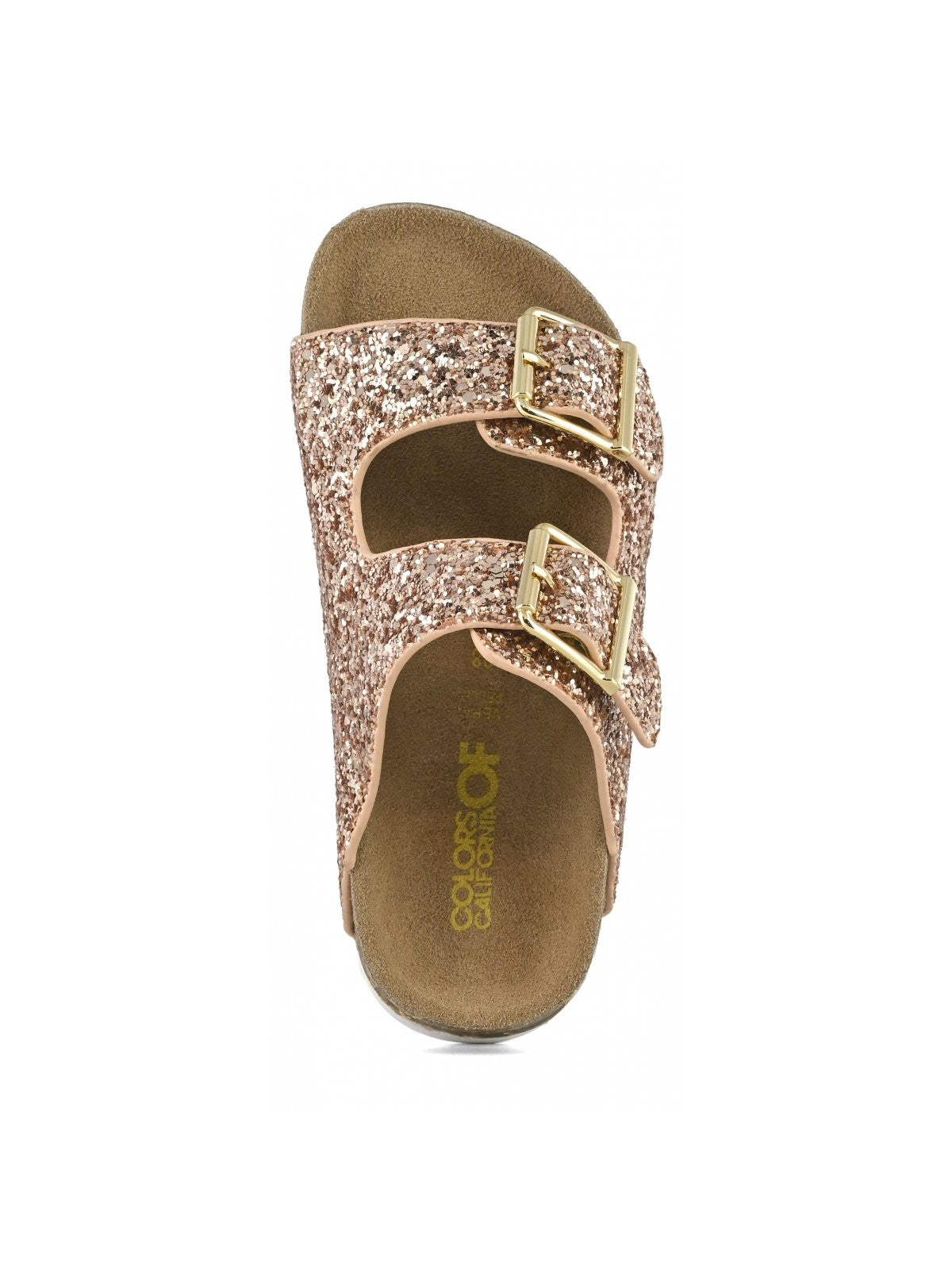 Colors of California Sandals y niñas Sandalia con brillo 2 hebillas HC.2415 PKGOL Gold