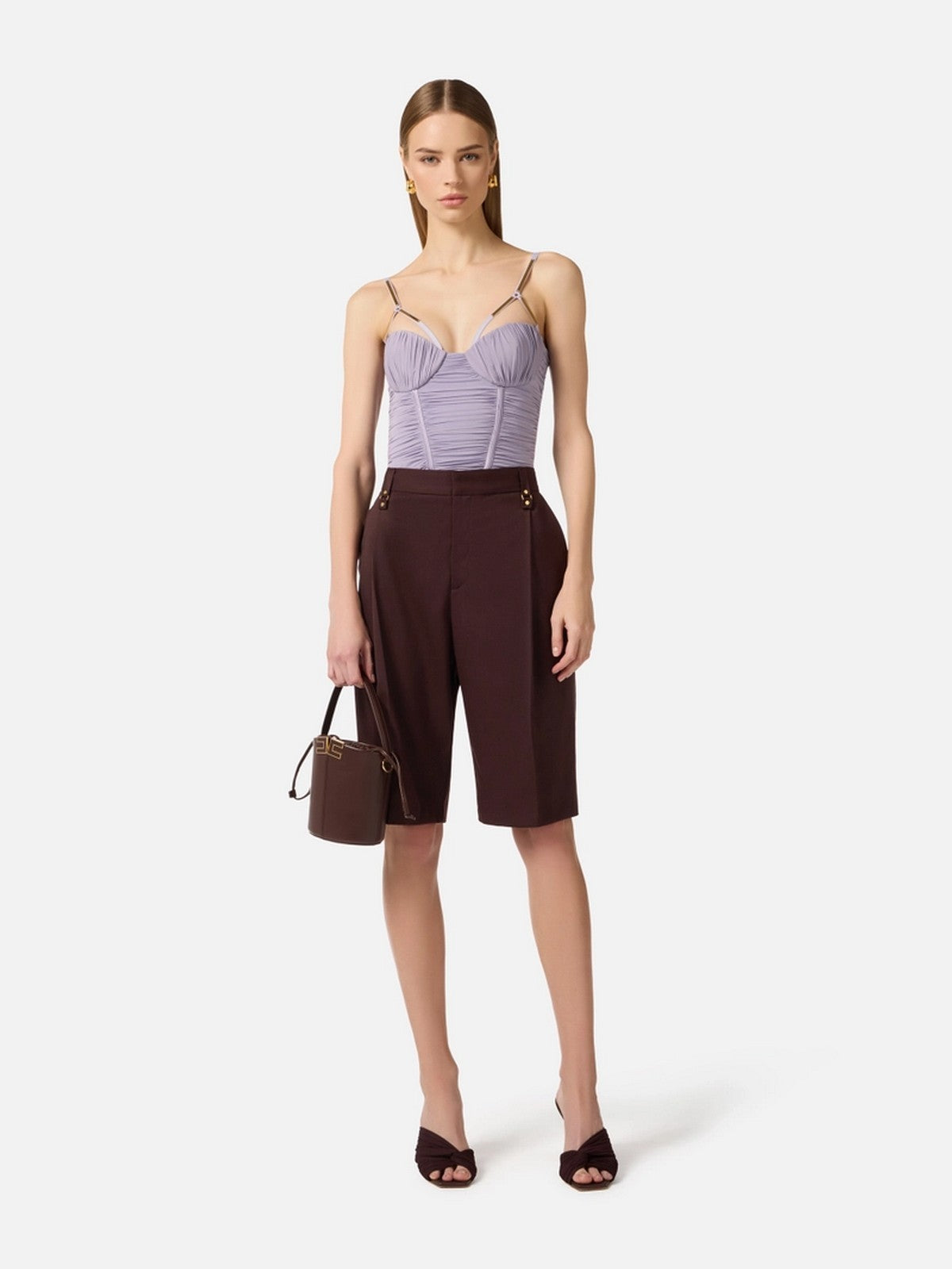 ELISABETTA FRANCHI Pantalone Donna  PA18162E2 644 CACAO