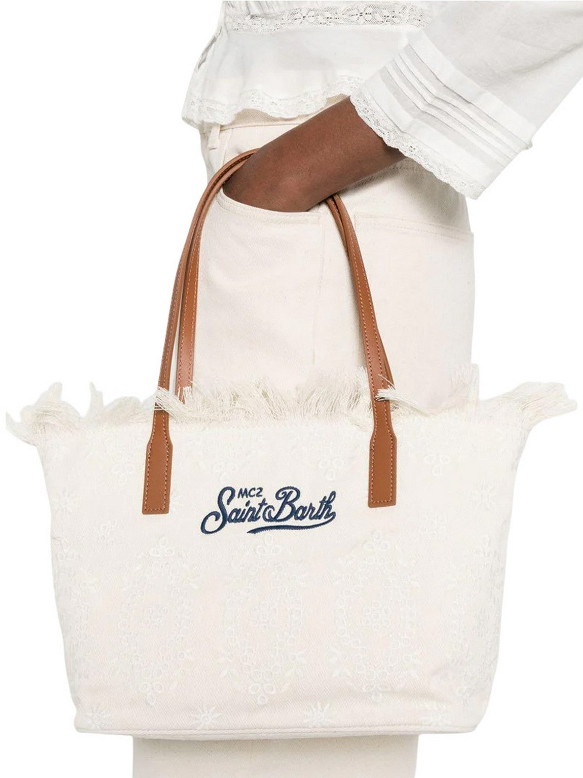 MC2 SAINT BARTH Borsa Donna  CITY BAG MID FRINGE 01034L SANGALLO 10 EMB