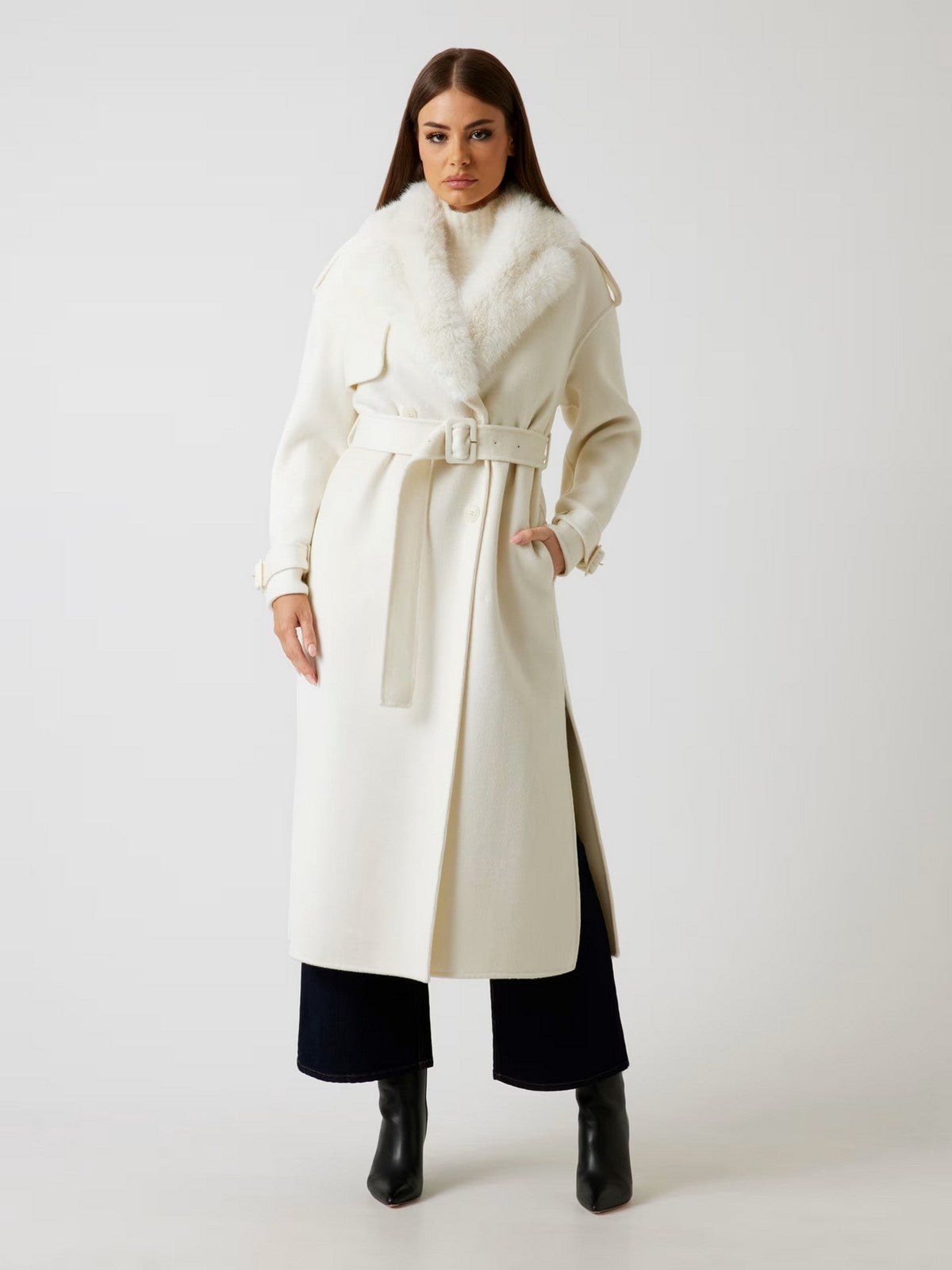 MARCIANO Cappotto Donna ELLA DOUBLE BREASTED COAT 5BGL02 7125A MCML MACADAMIA MULTI