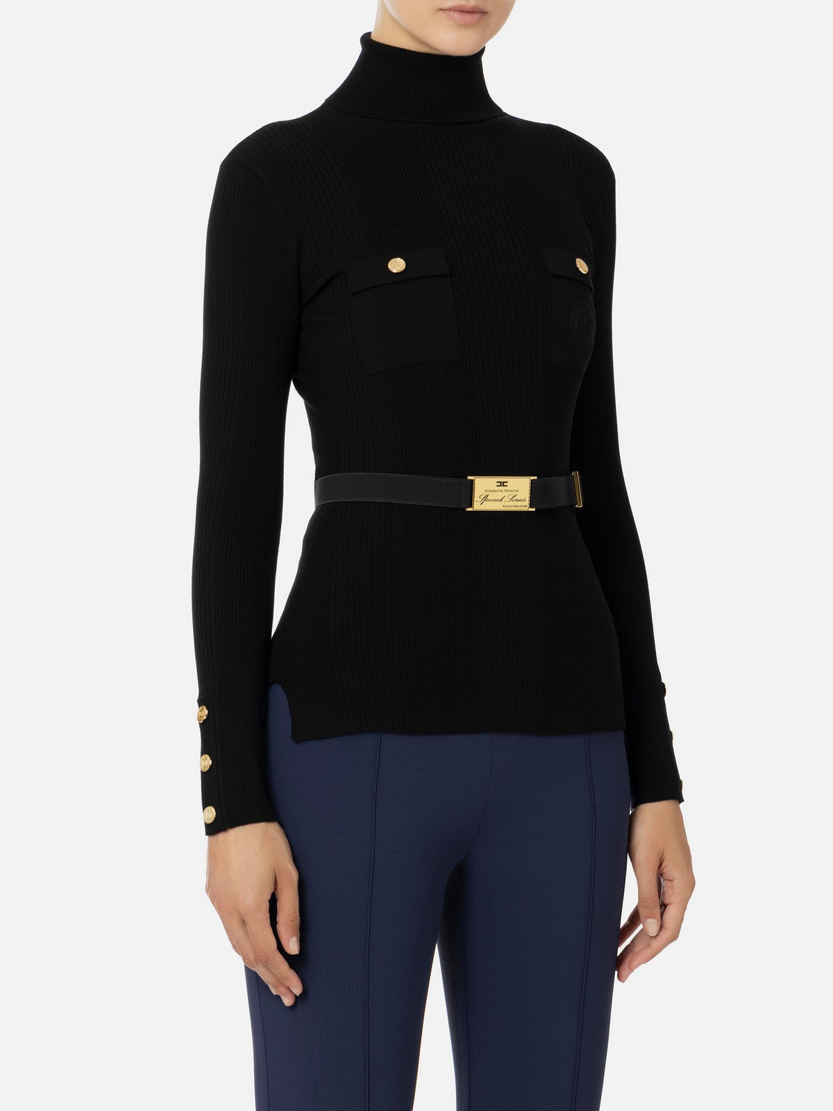 ELISABETTA FRANCHI SWEATER KOMENSKI MK11B46E2 110 Black