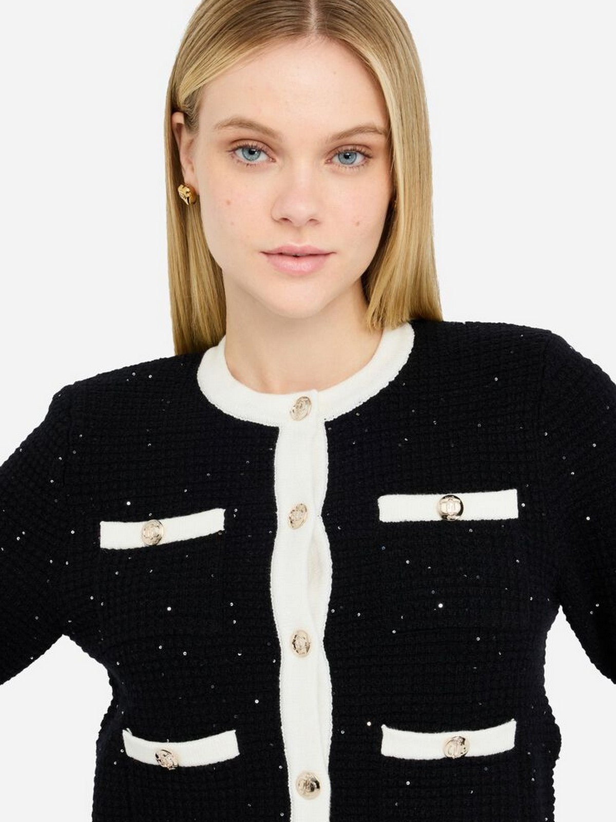 LIU JO BLACK Cardigan Donna  CF5131MS18F 03862 Nero/latte