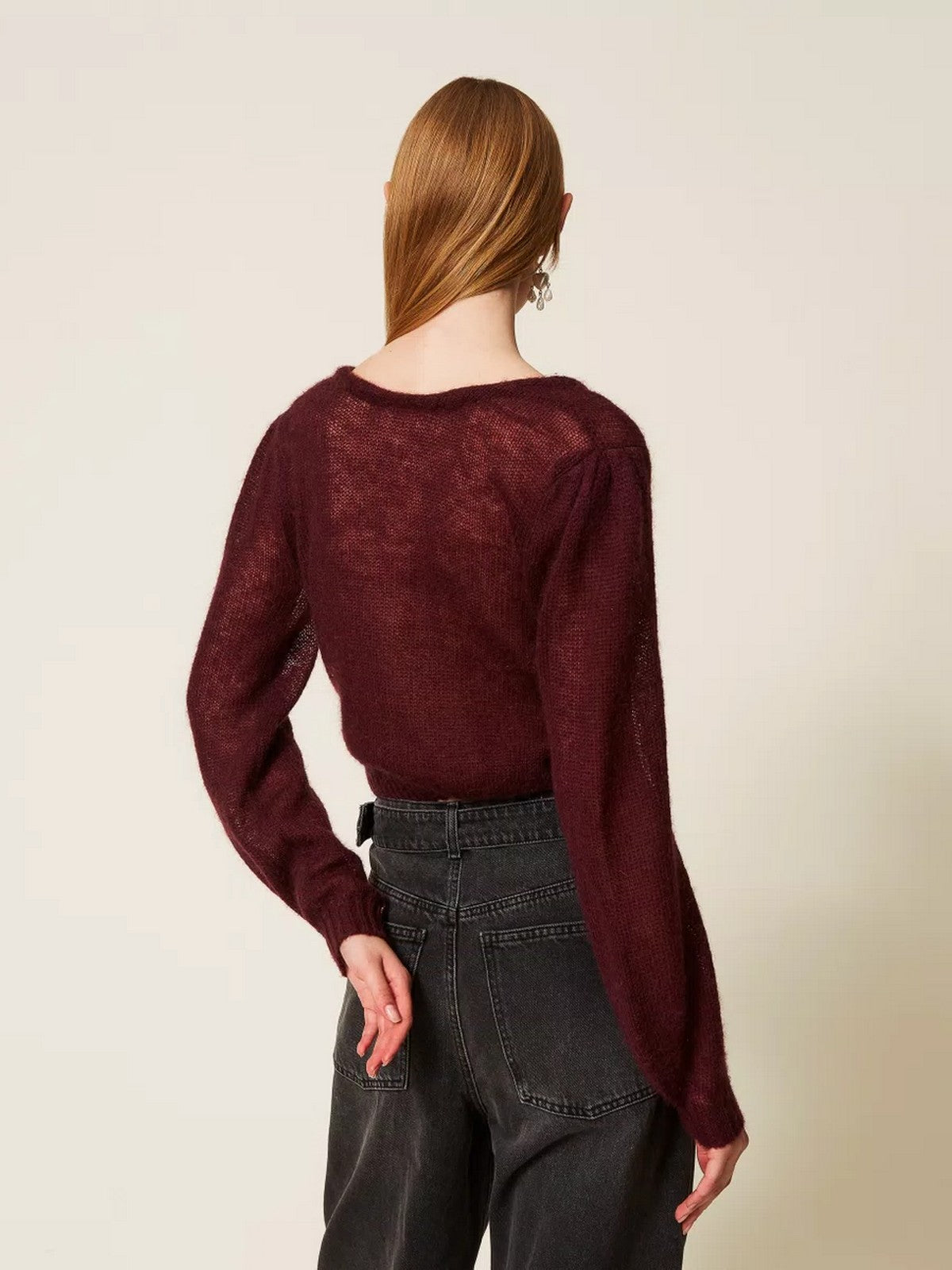 TWINSET Maglia Donna LIGHT MIX MOHAIR STITCHES 252TP3525 05609 WINETASTING