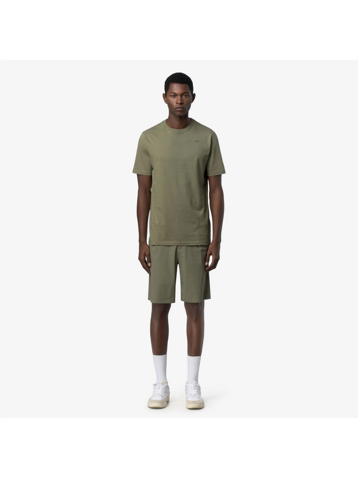 K-WAY T-shirt Uomo ODOM JERSEY MICRO LETTERING K81489W V15 Green Lichen