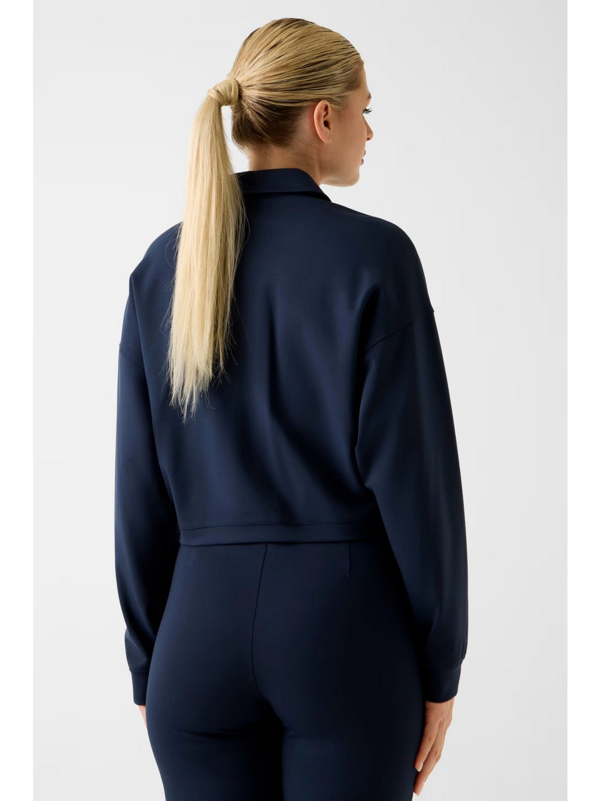 GUESS SPORT Felpa Donna ANNIE CROP FULL ZIP JACKET V6RQ17 KD822 G7F3 TOTAL LUNAR ECLIPSE