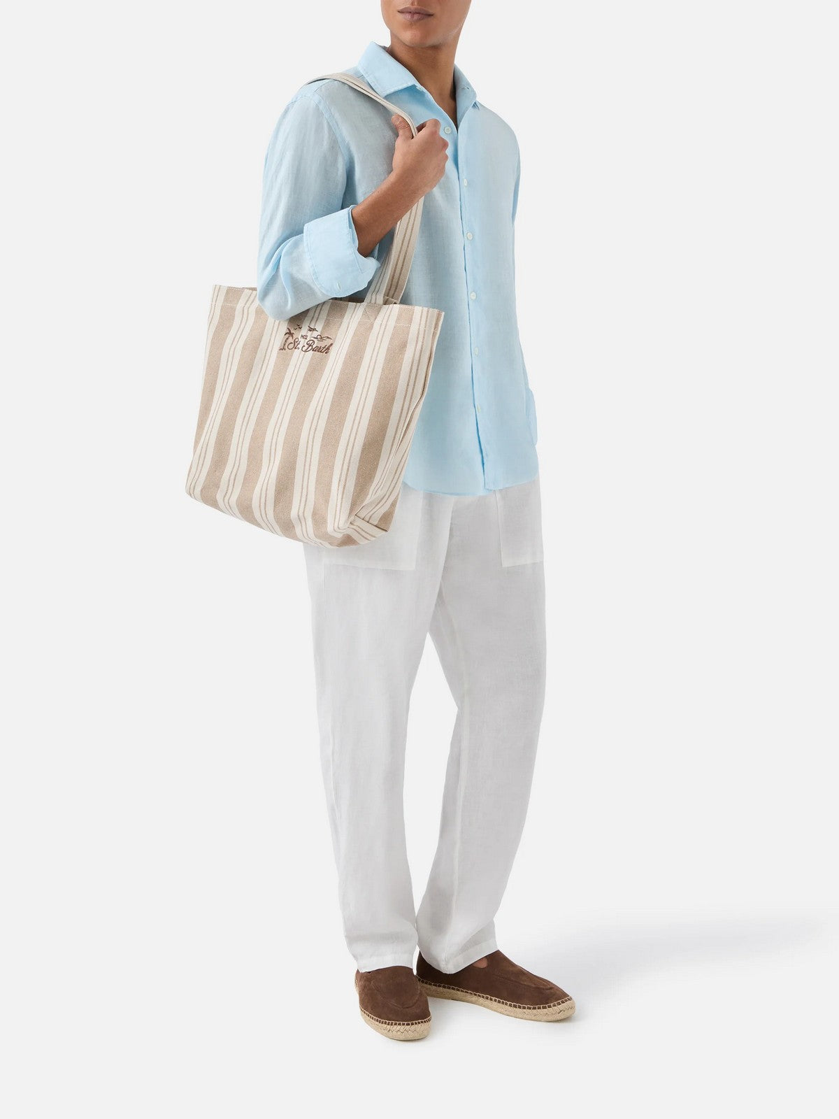 MC2 SAINT BARTH Borsa Donna  ESSENTIAL BEACH COTTON 01102L BIG STRIPES V 1118 EMB