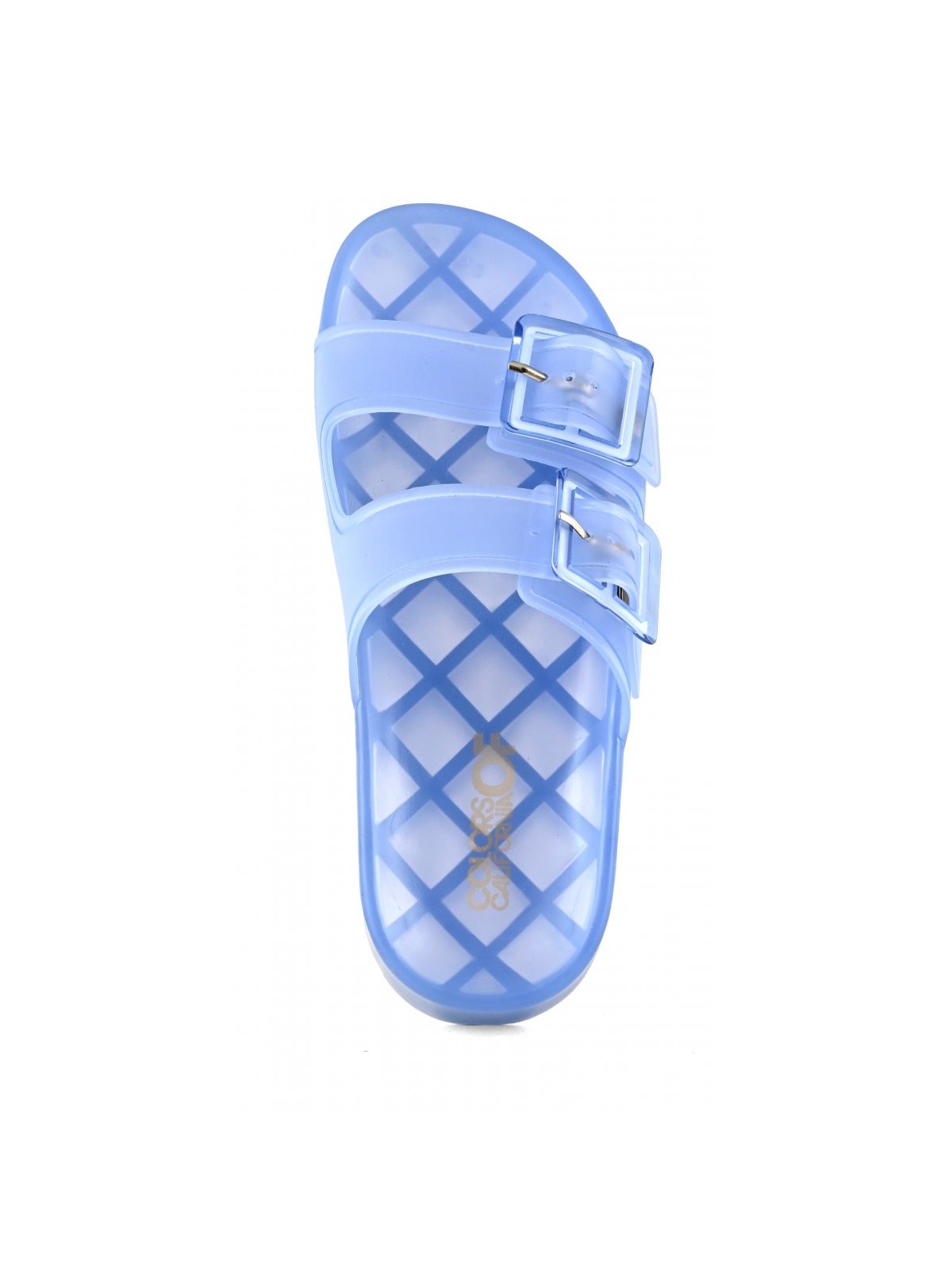 Couleurs de Californie Ciabatta Femme High Jelly Sandal 2 Buckles HC.Chj402 Den Blu