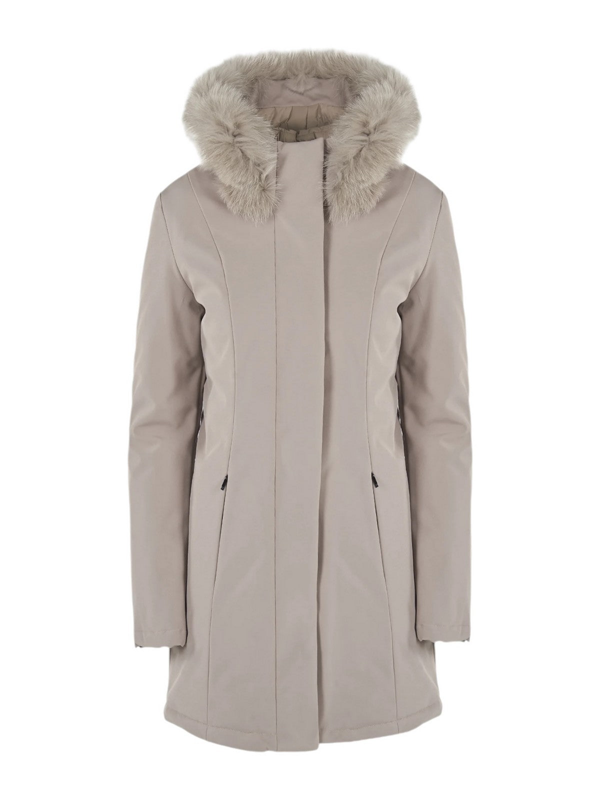 REFRIGIWEAR Piumino Donna LADY TECH/1 FUR JACKET W99108 XT2429 A00220 Beige gioboutiqueweb