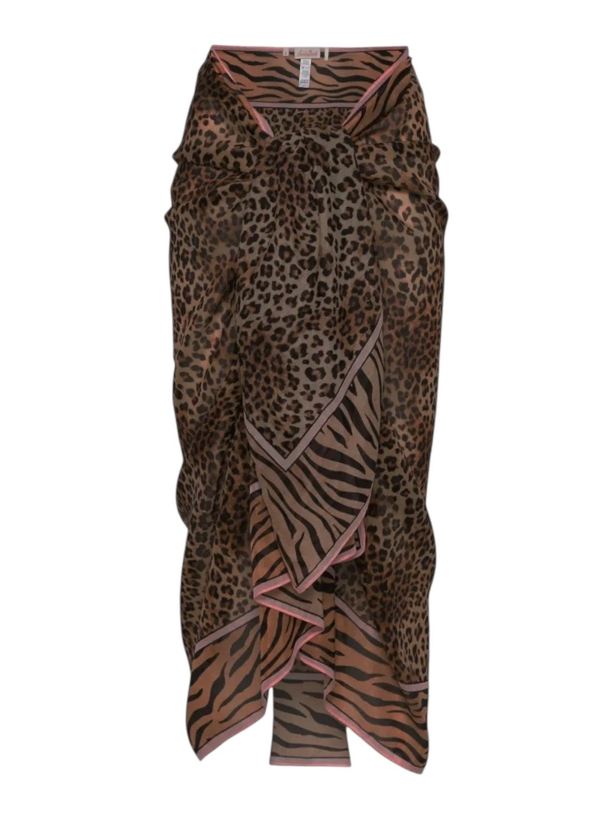 MC2 SAINT BARTH Pareo Donna  THAITI 09740L SILK VOILE SAND LEOPARD FOULARD 1921