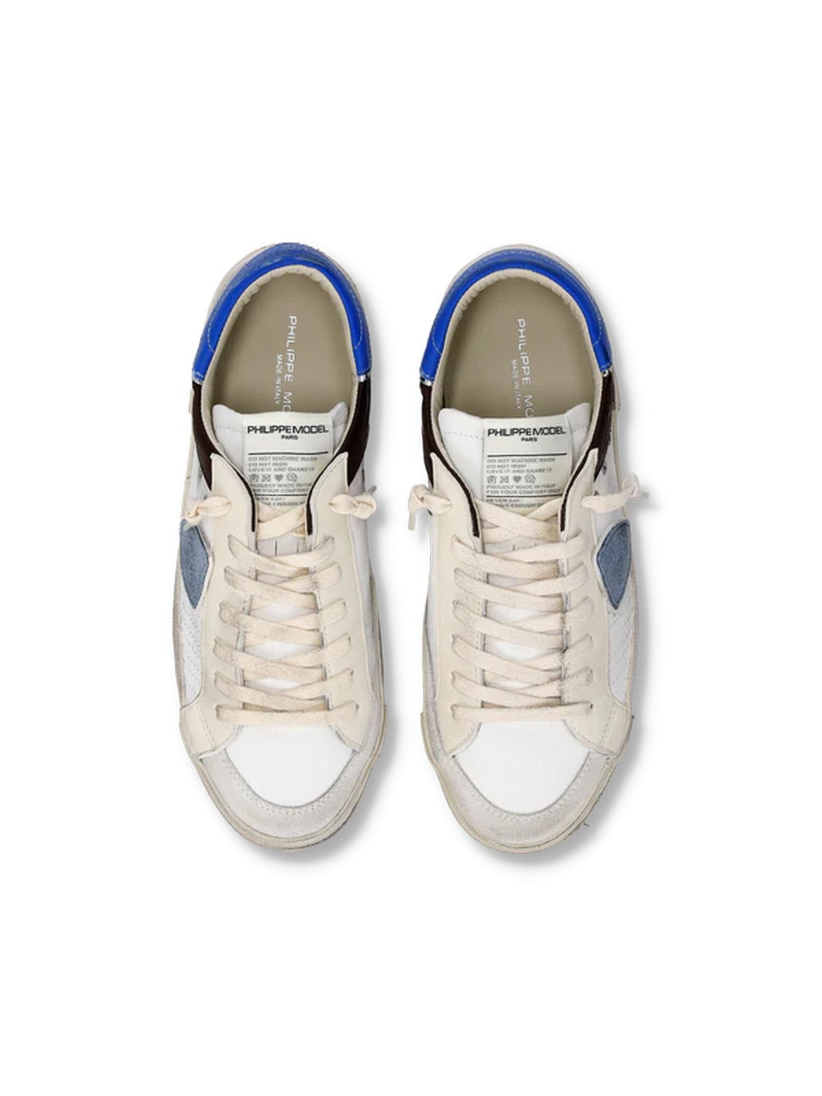 PHILIPPE MODEL Sneaker Uomo Prsx Low Man PRLU XP11 MIXAGE POP_BLANC BRUN BLUETTE