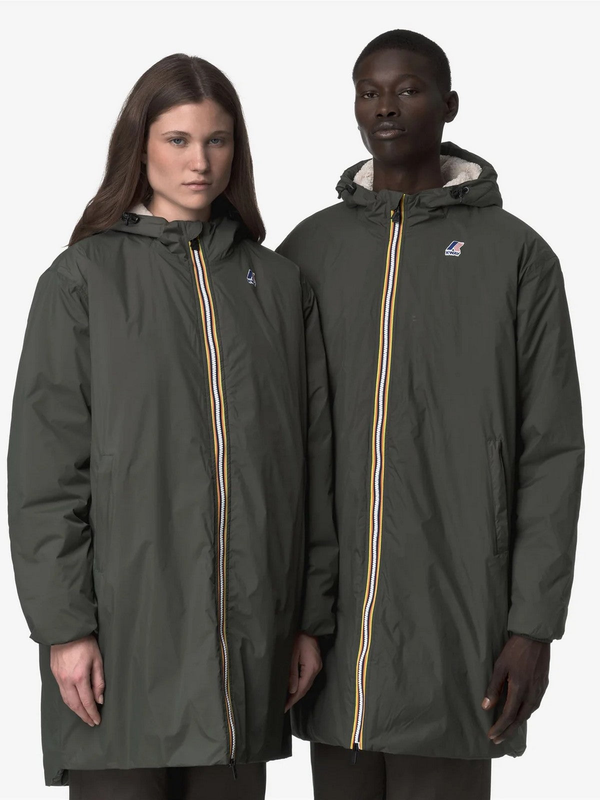 K-WAY Giubbino Uomo LE VRAI 4.0 EIFFEL EAST ORSETT K21516W WMR GREEN BLACKISH