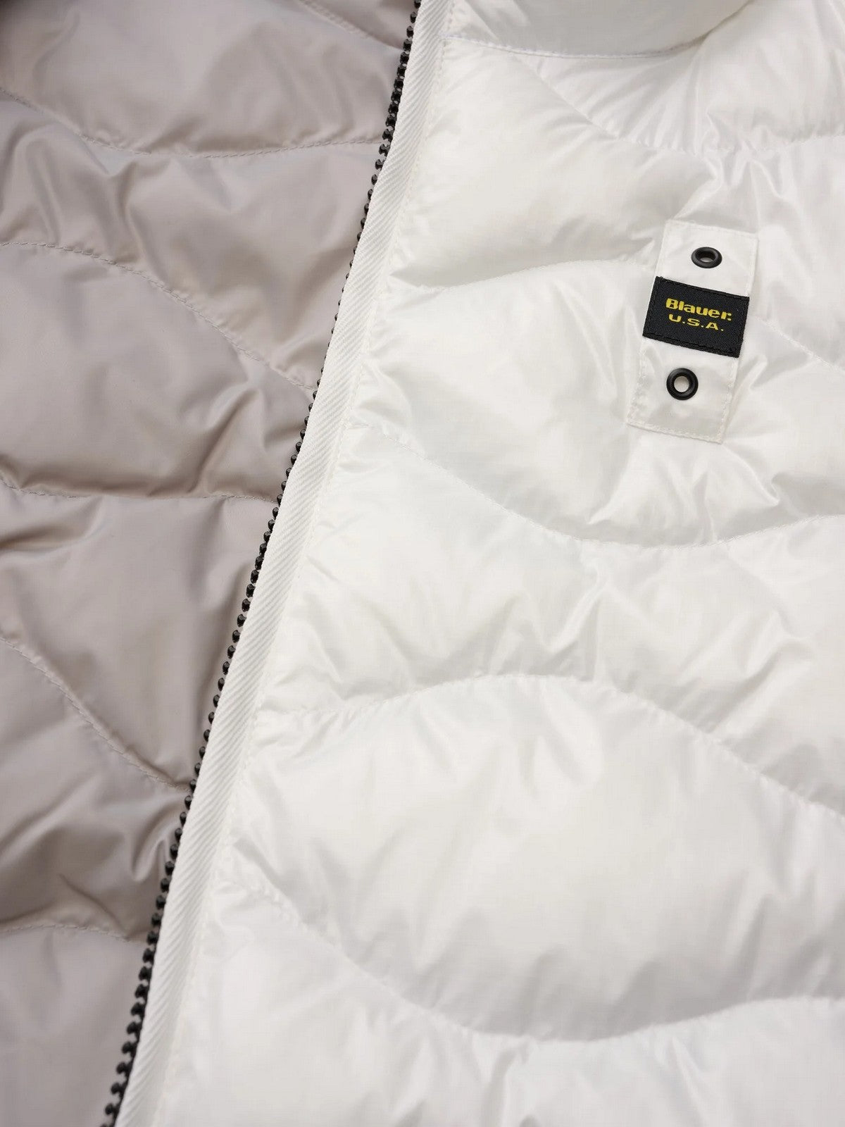 BLAUER Gilet Uomo DANNY 26SBLUX02184 005958 100GG BIANCO OTTICO int. GRIGIO NEBBIA