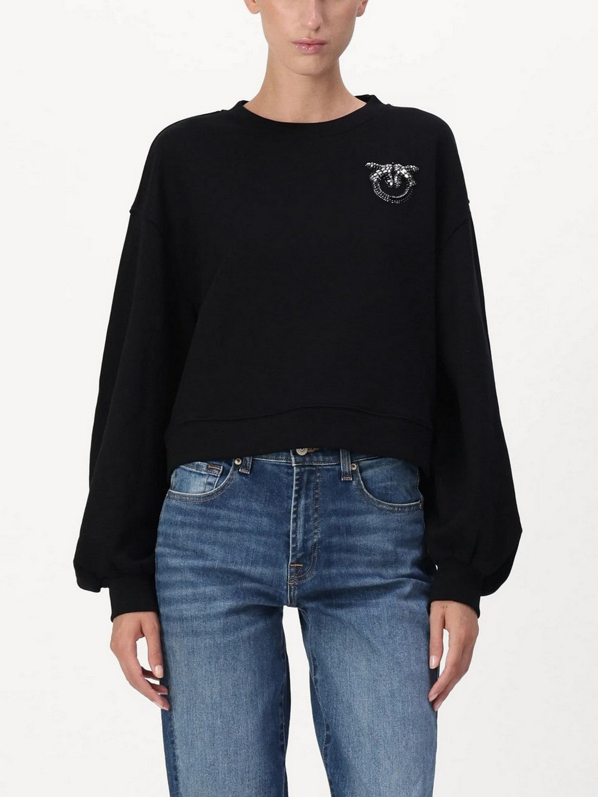 Pinko Women's Sweatshirt Ceresole Shirt Sweatshirt Logo BIR 102827-A24F Z99 Black