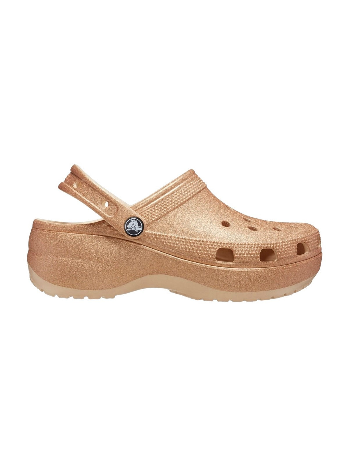 Crocs ciabatta femme plate-forme classique paillette CLG W 207241 2DS beige