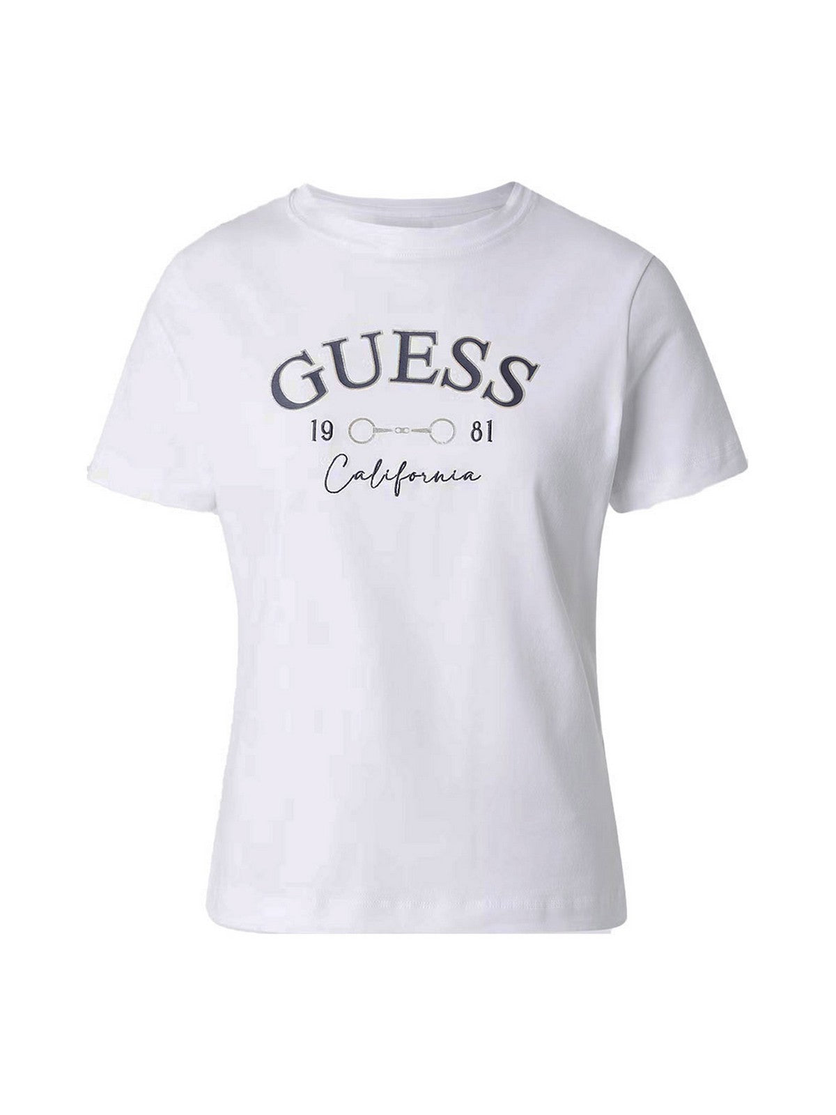 GUESS SPORT T-shirt Donna BEATRIZ CN SS T-SHIRT V6RI02 J1314 G011 PURE WHITE
