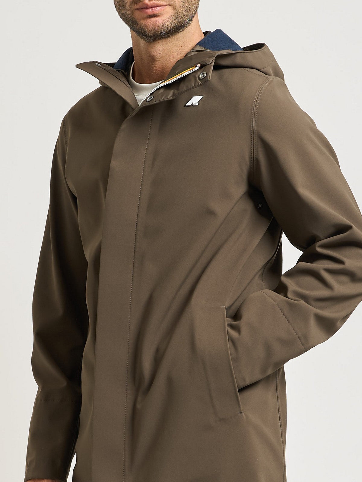 K-WAY Giubbino Uomo Marlyn bonded K7126UW B3A Black Olive - Blue D