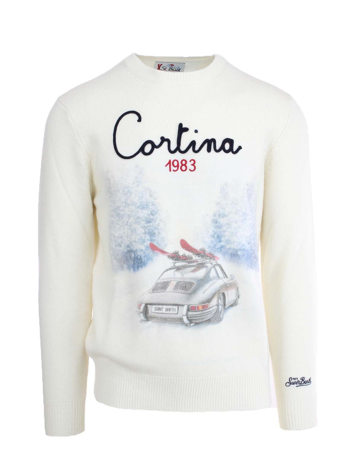 MC2 SAINT BARTH Maglione Uomo  HERON PRINT 00389I CORTINA ROAD 10 EMB