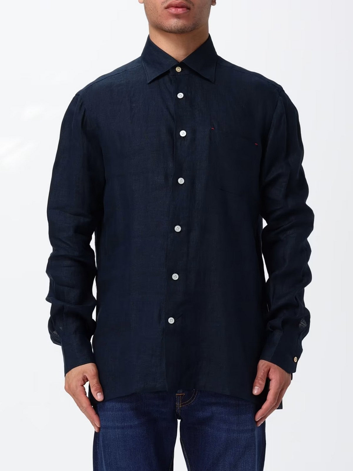 KITON Camicia Uomo  UMCNERH0969001002 NAVY BLUE