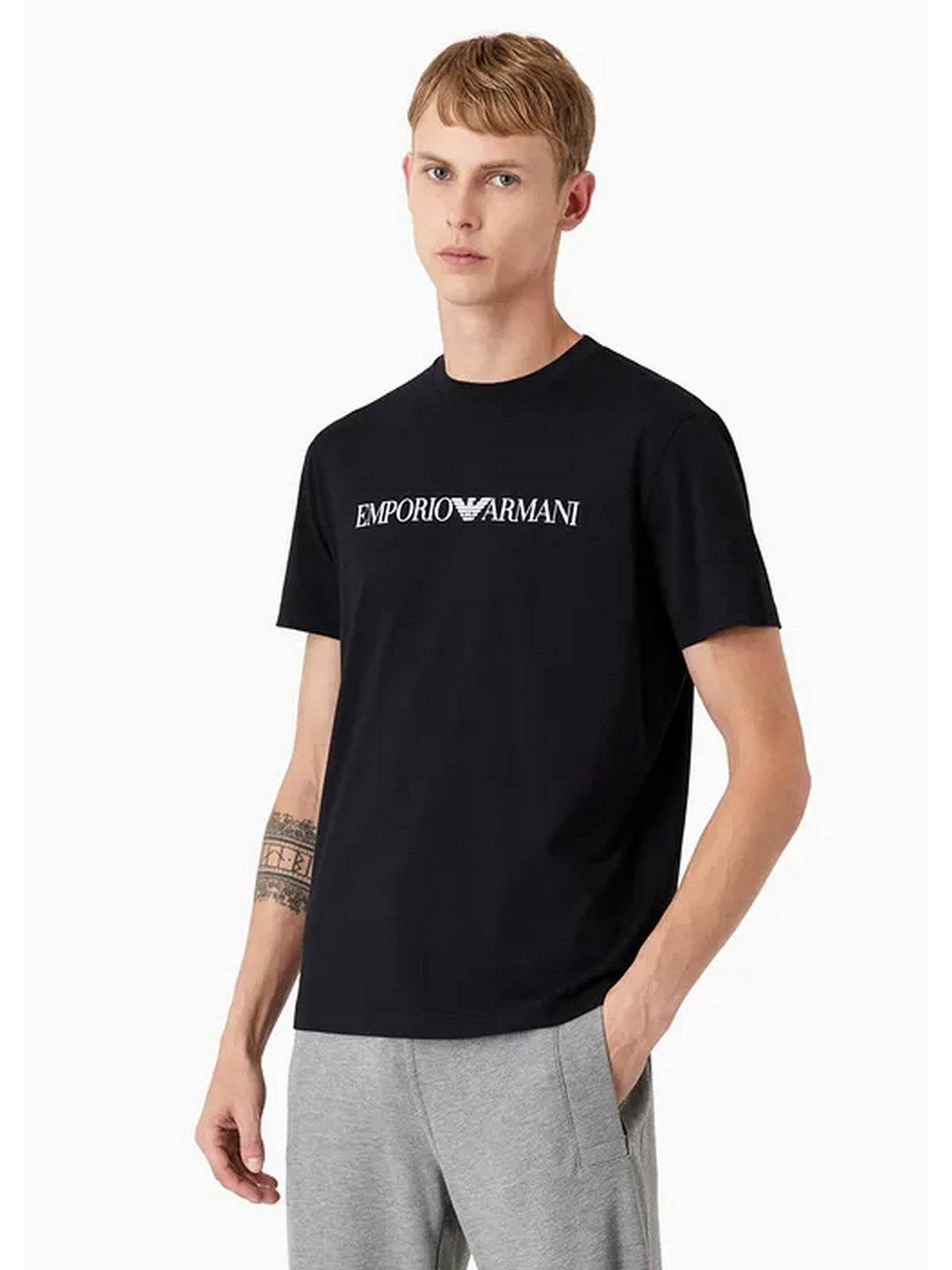 Emporio Armani T-shirts et pôle masculin 8n1tn5 1jpzz 0974 bleu