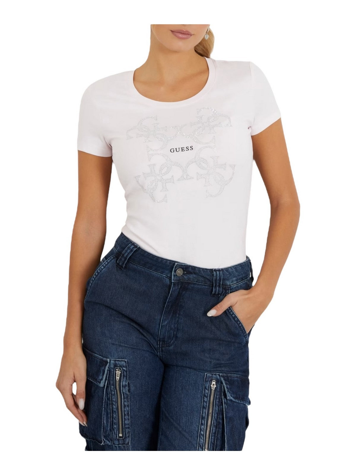 GUESS T-Shirt e Polo Donna Ss Cn 4G Logo Tee W4RI35 J1314 A60W Rosa