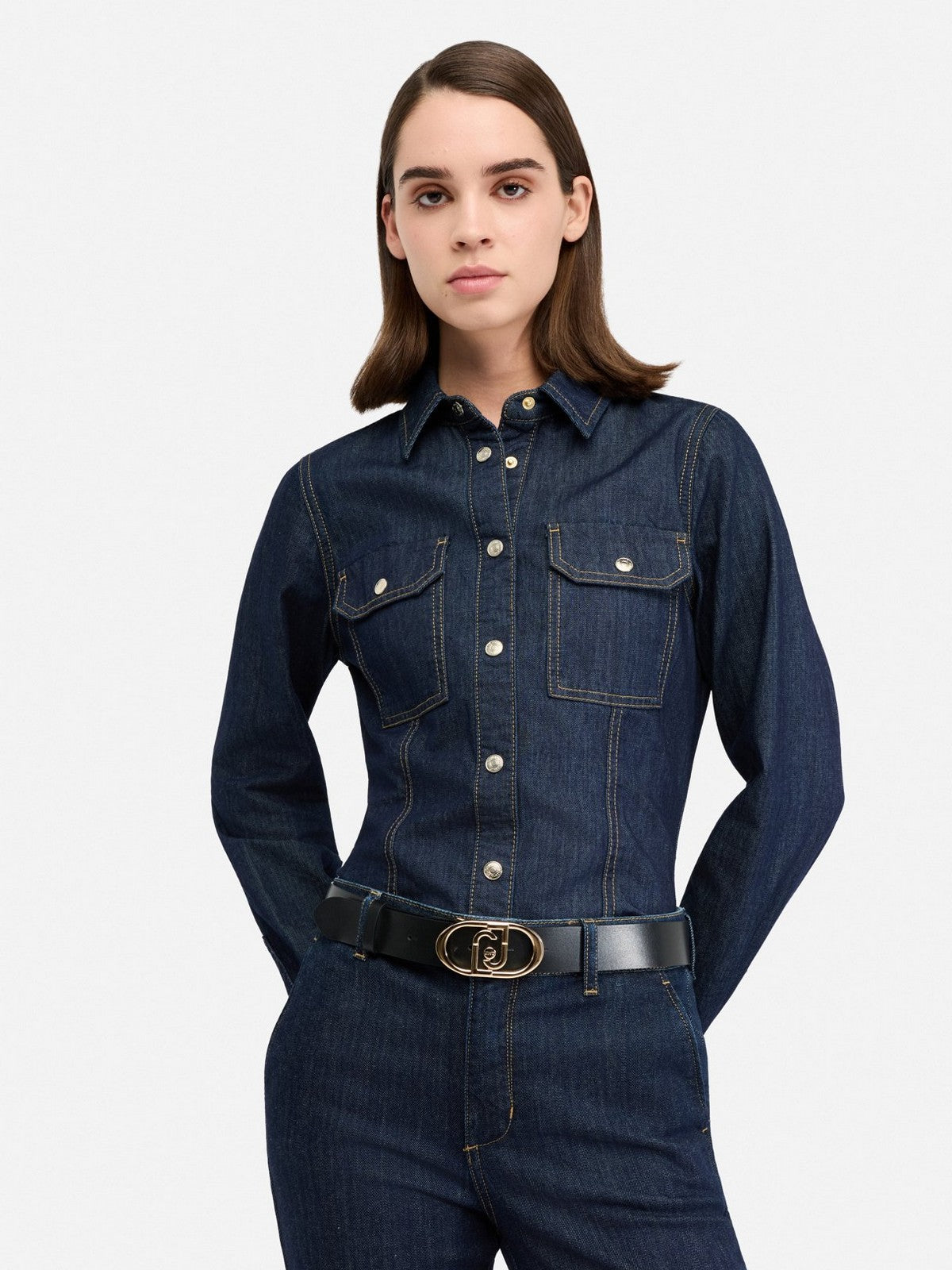 LIU JO ACCESSORIES Cintura Donna  AF5242P0062 B1848 NERO/BRASS GOLD