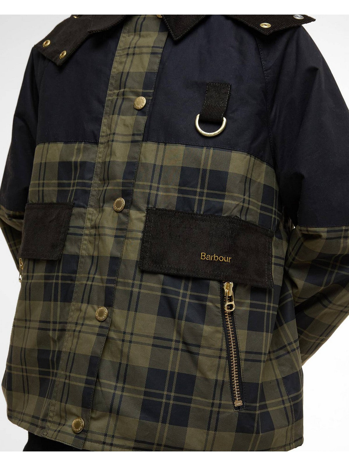 BARBOUR Damenjacke ELAINE LSP0253 OL51 OLIVE CHECK/BLACK