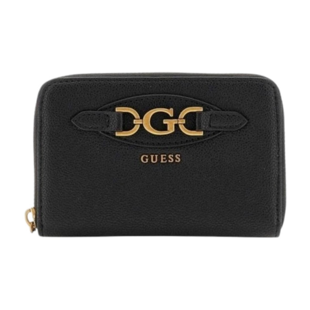 GUESS Borsa Da Donna Malva Small Zip Around In Pelle Nera - Borse A Mano E Spalla - 2