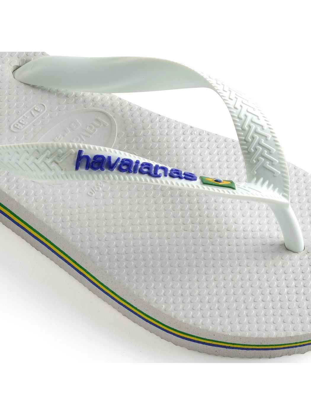 HAVAIANAS Tongs adultes unisexes Hav. Logo Brésil 4110850.0001 Blanc