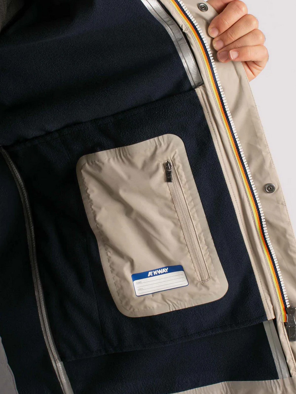 K-WAY Giubbino Uomo Marlyn bonded K7126UW B2A Beige Cashmere - Blu