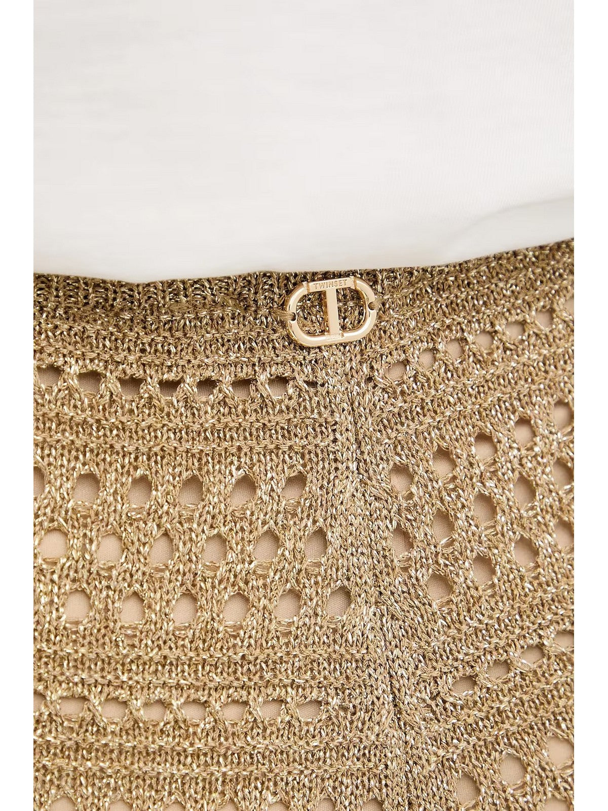 TWINSET Pantalone Donna  251TT3196 12454 GOLDEN GREEN LUREX gioboutiqueweb