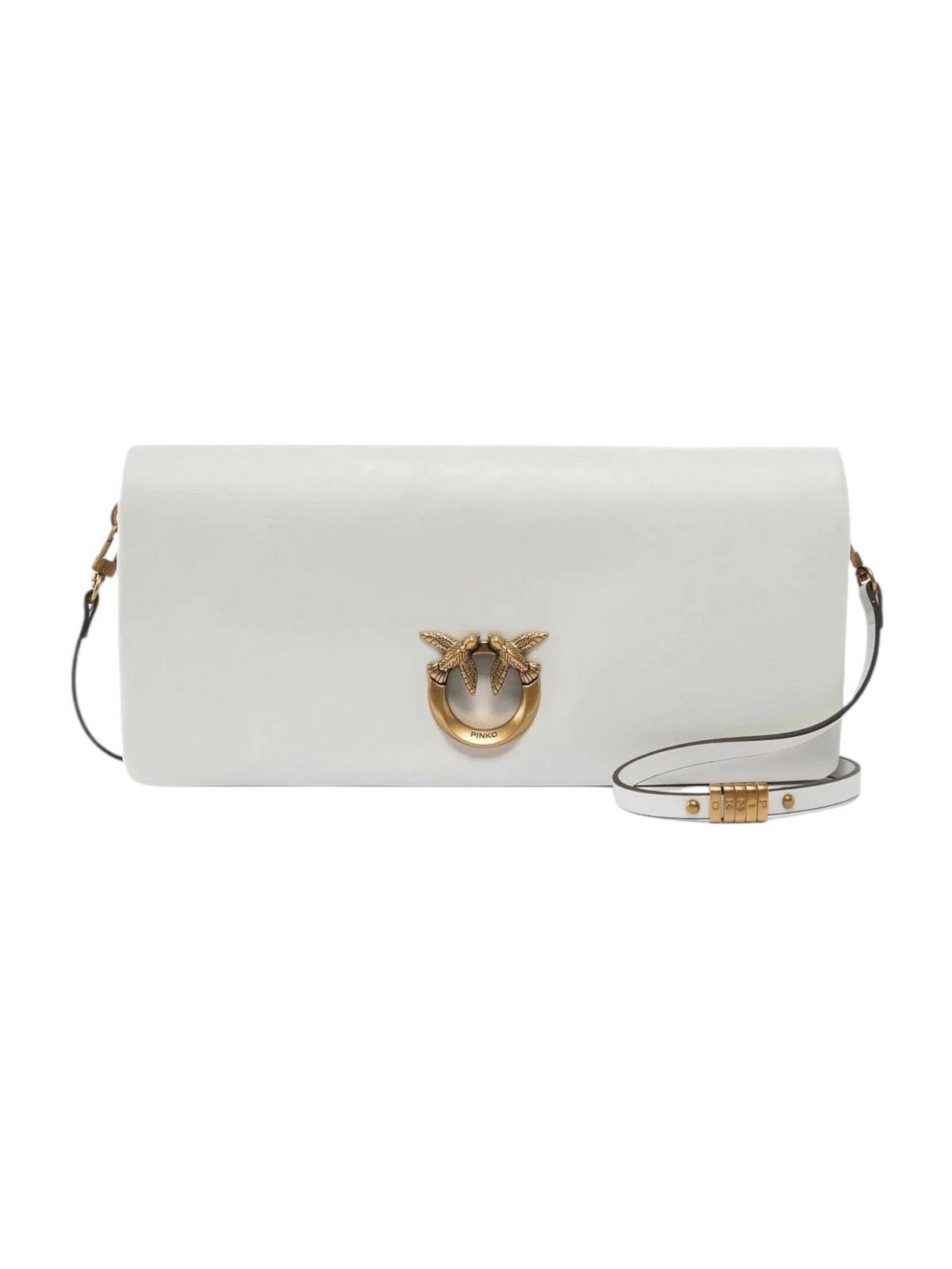 PINKO Borsa Donna CLICK SOFT HORIZONTAL CLASSIC 106022-A0QO Z15Q BIANCO NEMBO-ANTIQUE GOLD