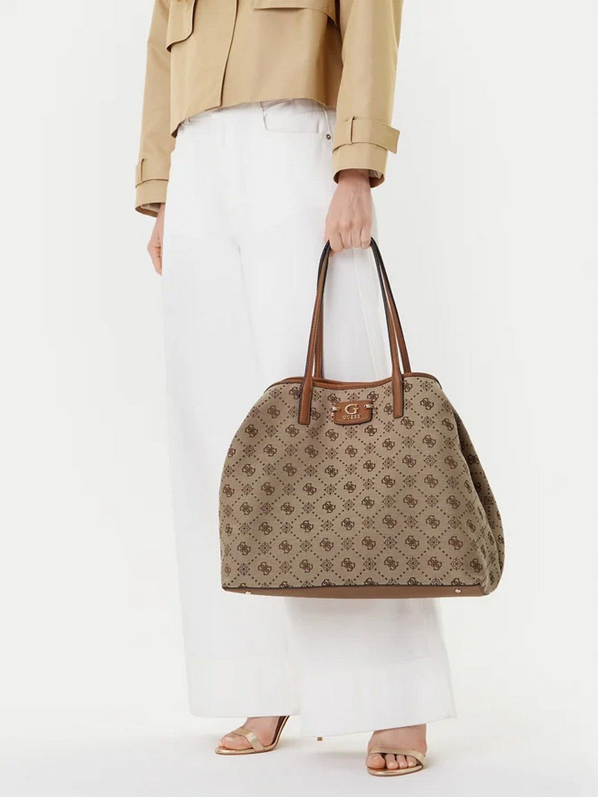 GUESS Borsa Donna NEDA LARGE 2 IN 1 TOTE HWJP96 54240 LTL LATTE LOGO