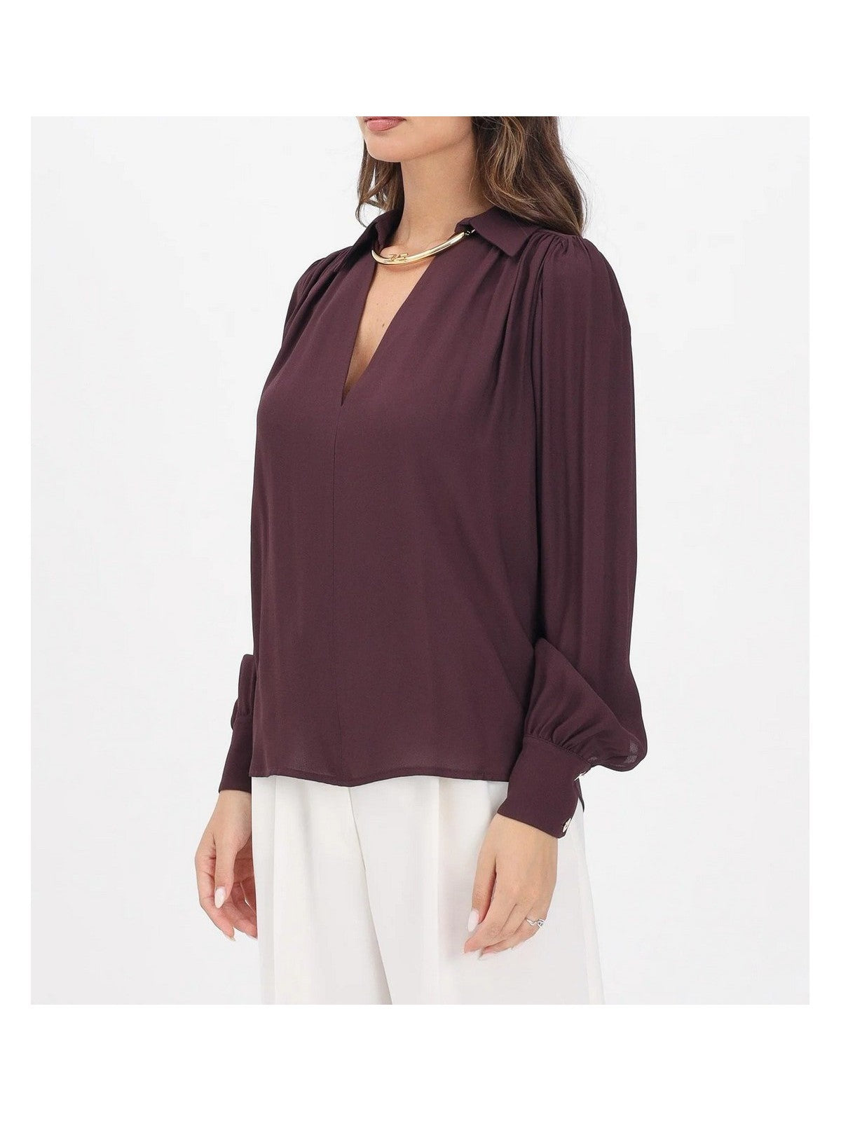 ELISABETTA FRANCHI Camicia Donna  CA12356E2 EA4 MERLOT gioboutiqueweb