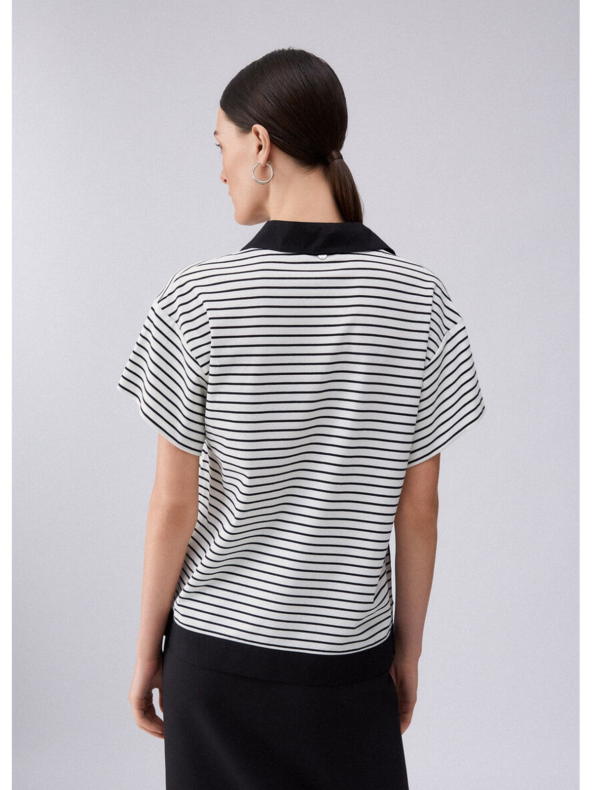 LIU JO WHITE T-shirt Donna  WA6495J4909 P9442 Bl&white strip/black