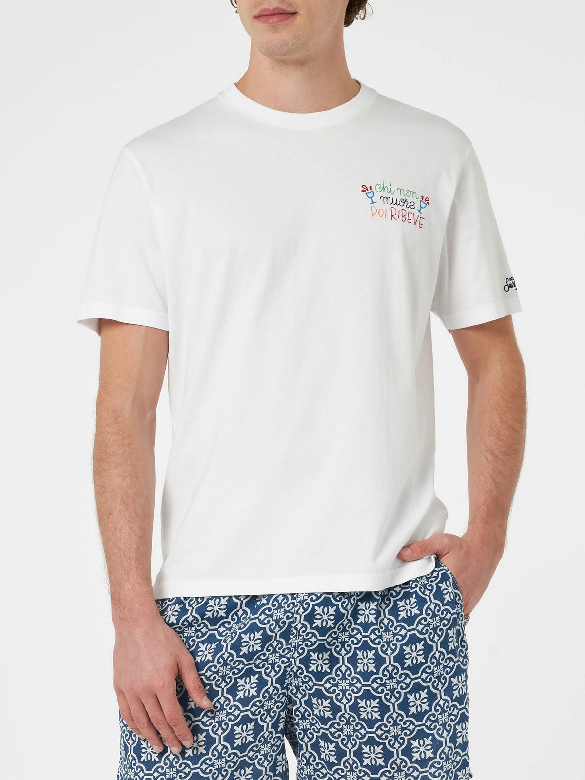 T-shirt MC2 Saint Barth et Pole Men Portofino 04404F White