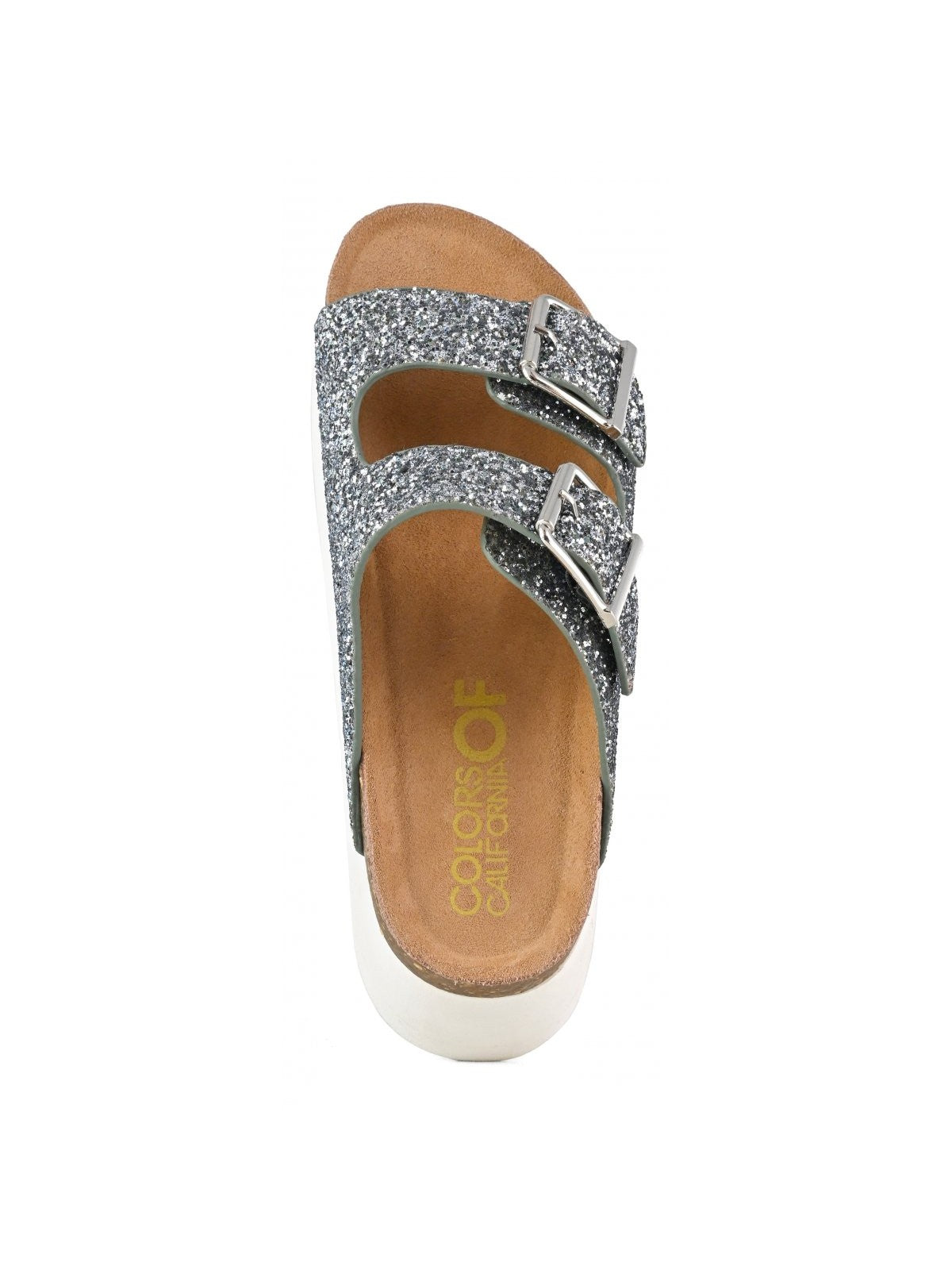 Colors of California Sandalo Woman Platform Sandal in glitter HC.BES22 DEN BLUE