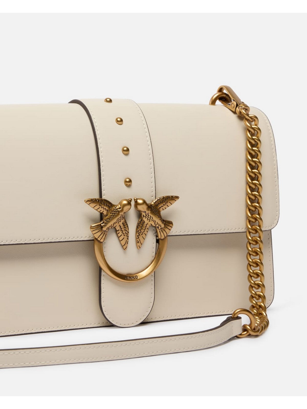 PINKO Borsa Donna LOVE ONE CLASSIC ST. CL 105857-A0F1 Z14Q BIANCO SETA-ANTIQUE GOLD