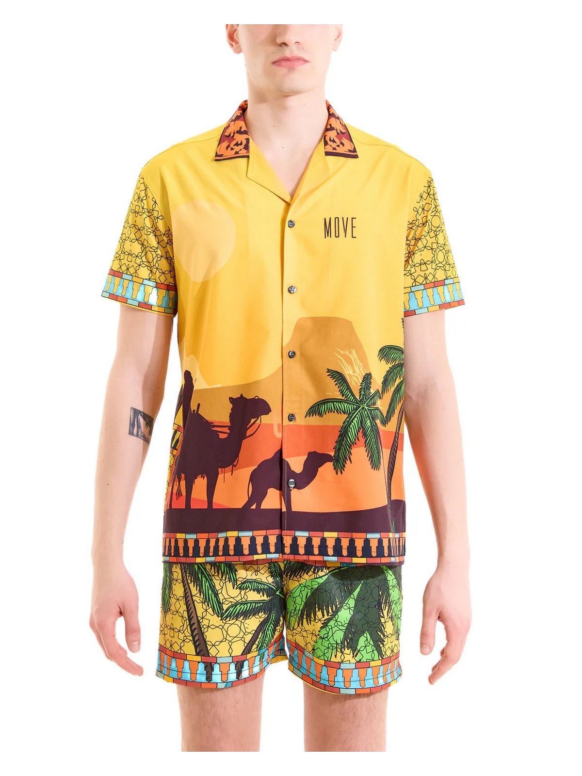 MOVE be different Camicia Uomo  CAMICIA BOWLING CASABLANCA GIALLO