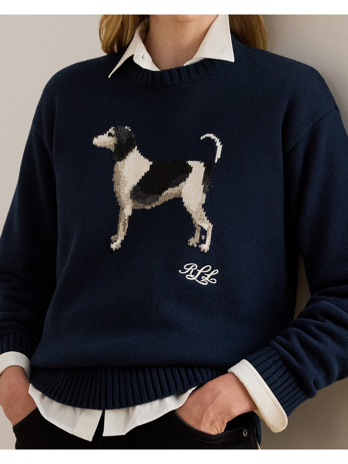 LAUREN RALPH LAUREN Maglione Donna RIEDNEE-LONG SLEEVE-PULLOVER 200P02075 001 LAUREN NAVY