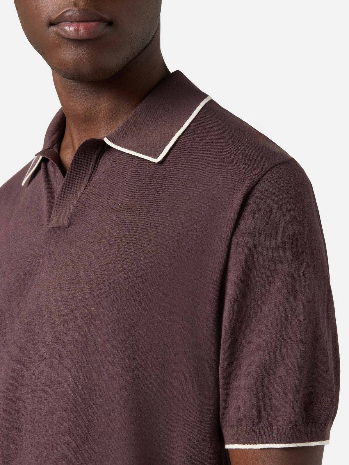 MC2 SAINT BARTH Polo Uomo  SLOAN LINEN COTTON 00098L 18 BROWN