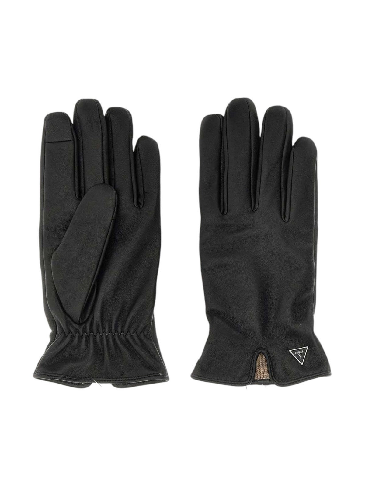 GUESS Guanti Uomo MITO GLOVES AM9449 LEA02 BLA Nero gioboutiqueweb