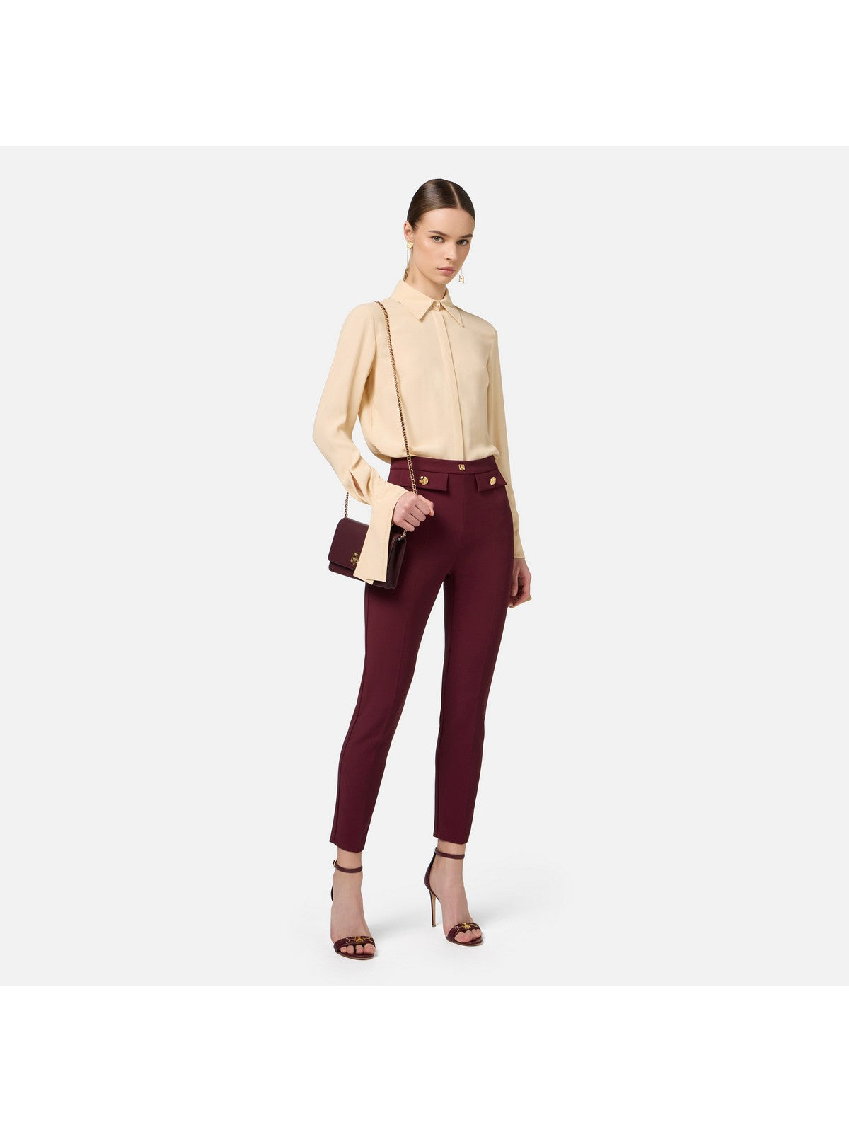 ELISABETTA FRANCHI PA02446E2 CG3 Pantalon de femme rouge