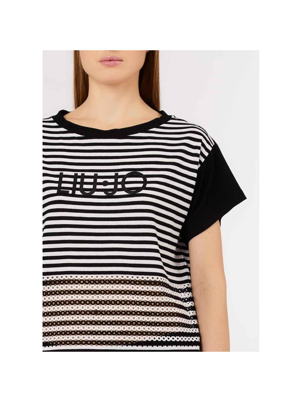 LIU JO BEACHWEAR T-shirt Donna  VA6039J3908 09096 NERO/BIANCO
